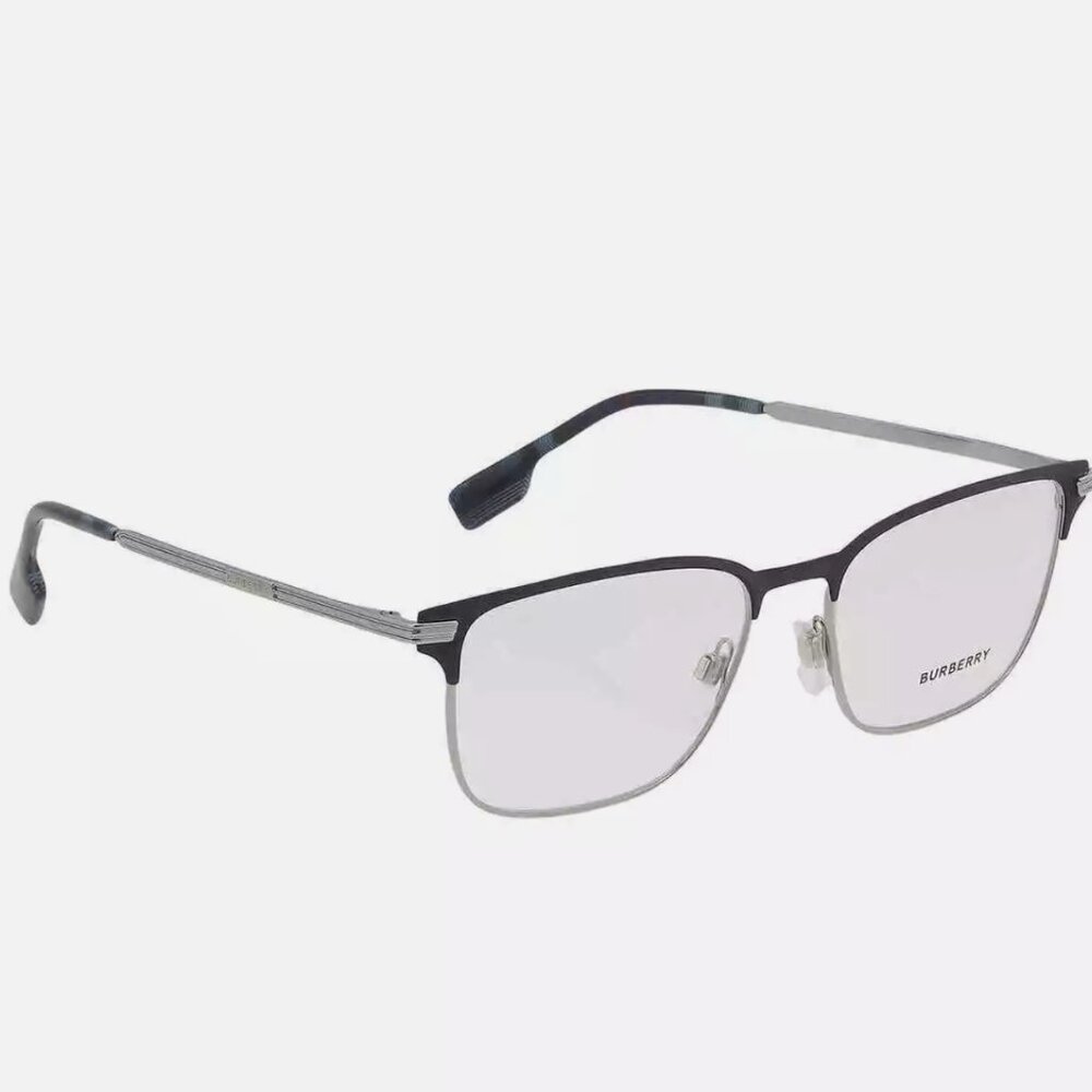 SALE! Burberry Men's Silver Rectangular 57mm Eyeglasses